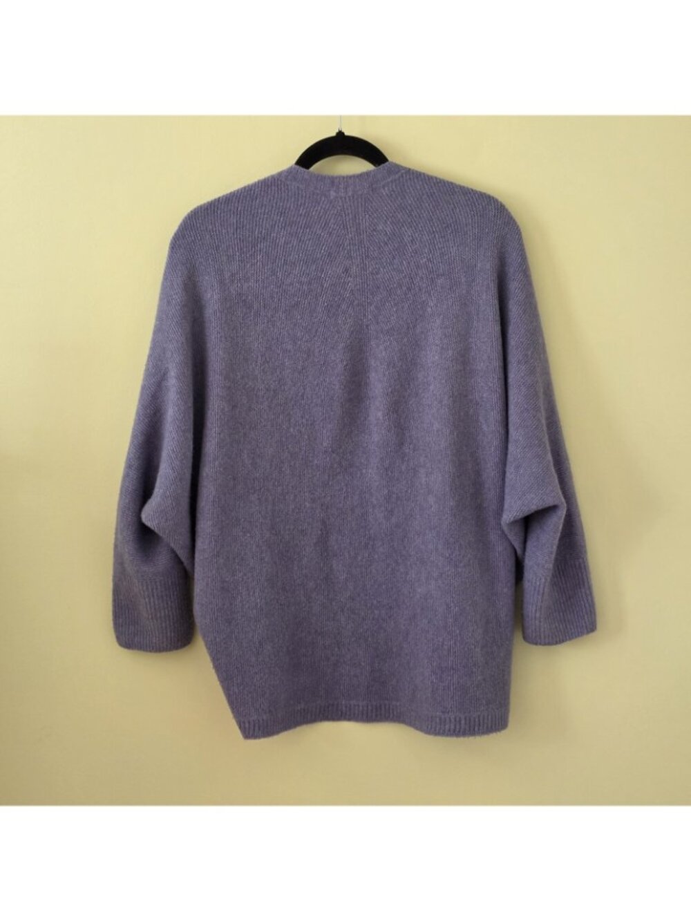 Uniqlo 3D Knit Souffle Yarn Cardigan L Lavender Purple Open Front Cocoon Slouchy - Picture 14 of 14